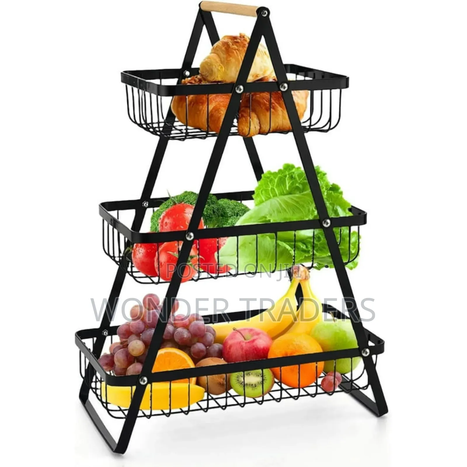 3 Tier Metallic Fruits Holder