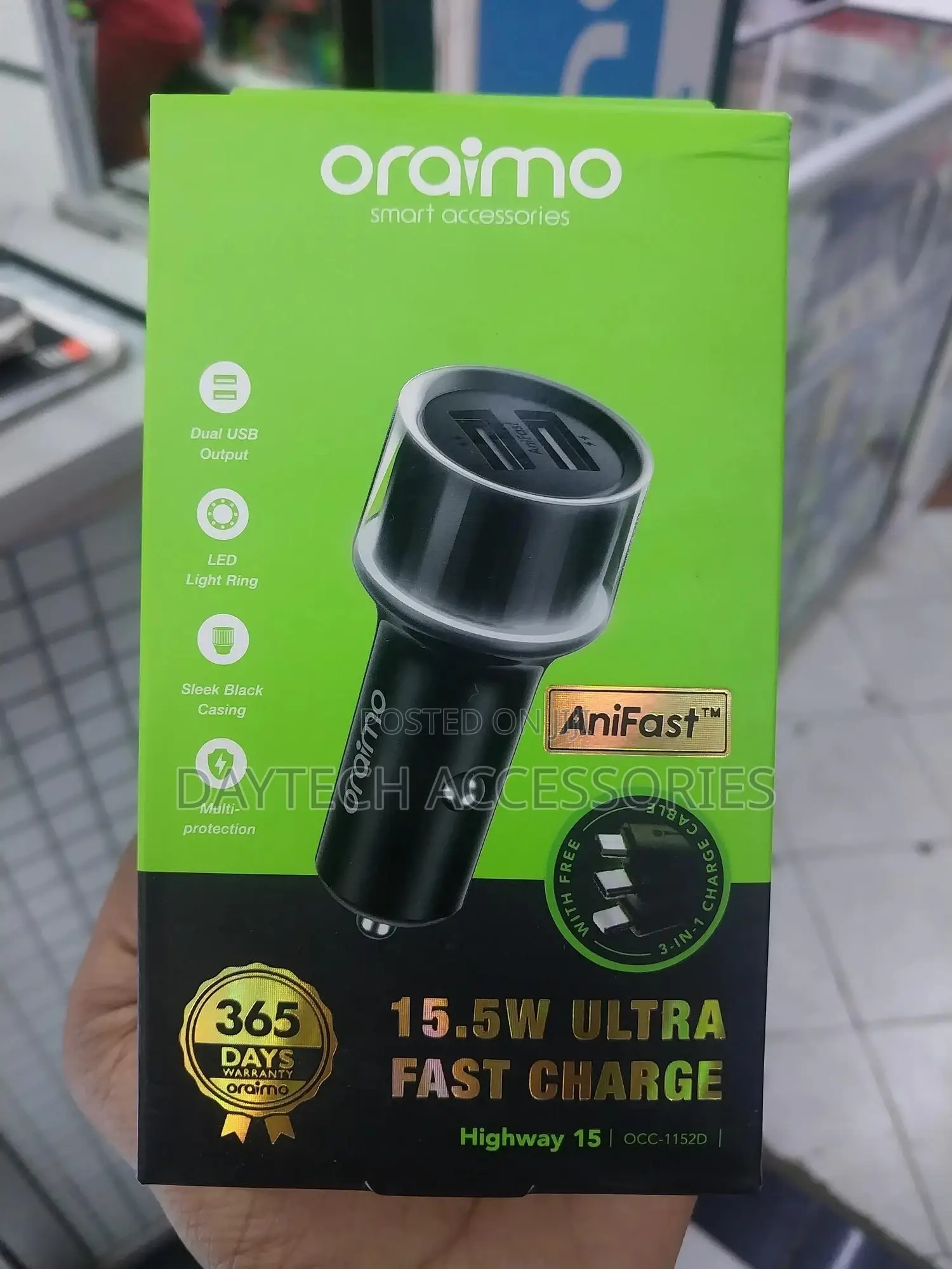 Highway 15 Occ-1152d 15.5w Ultra-Fast Car Charger – Dual Port Adapter.