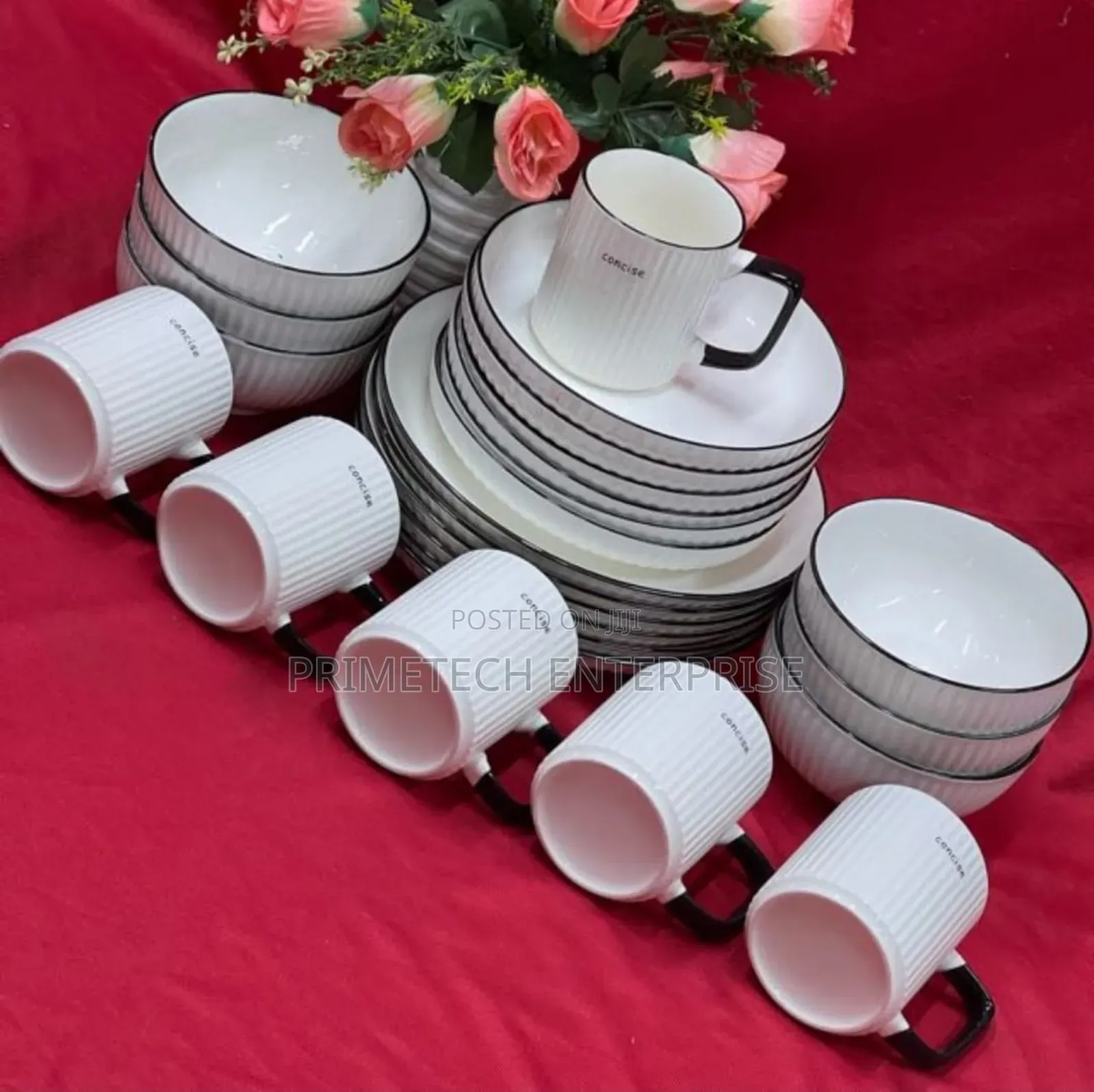 24 PCS Japanese White Dinner Set