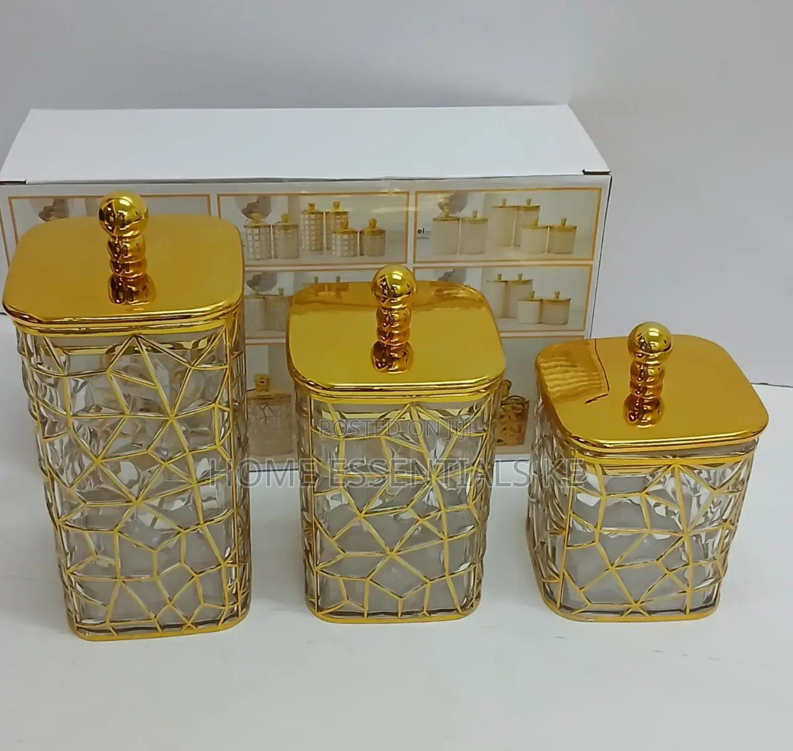 3 in 1 Transparent Storage Jars/Sugar Canisters