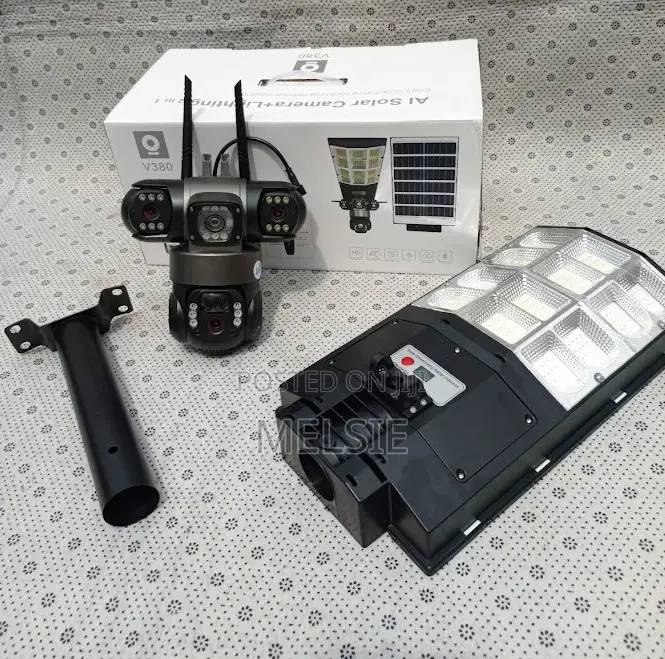 Outdoor CCTV Surveillance Security Camera Ai 2 in 1 Solar Street Cam