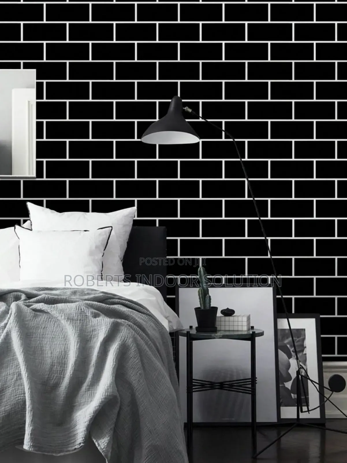 Upgrade Your Walls With Black Brick 0.45×10m Peel Stick Wallpaper –