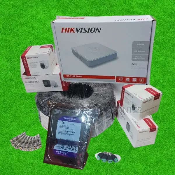 Hikvision 4 Cameras 1080p 2mp Full Hd CCTV Kit With DVR + 1tb Harddisk