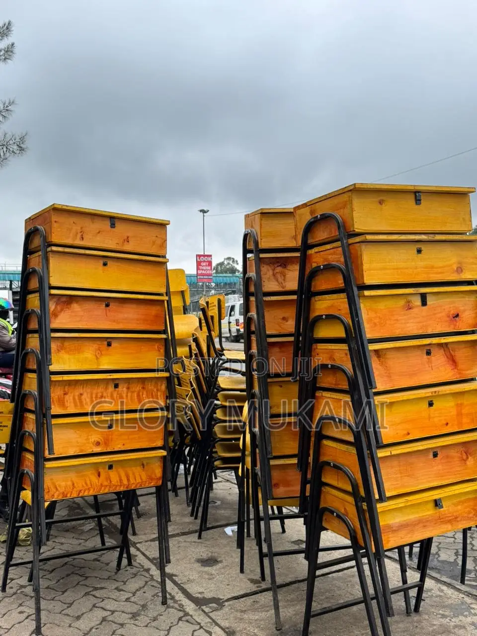 School Locker And Chairs