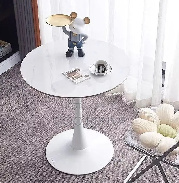 Home Table; Modern Round Marble Balcony Coffee Table