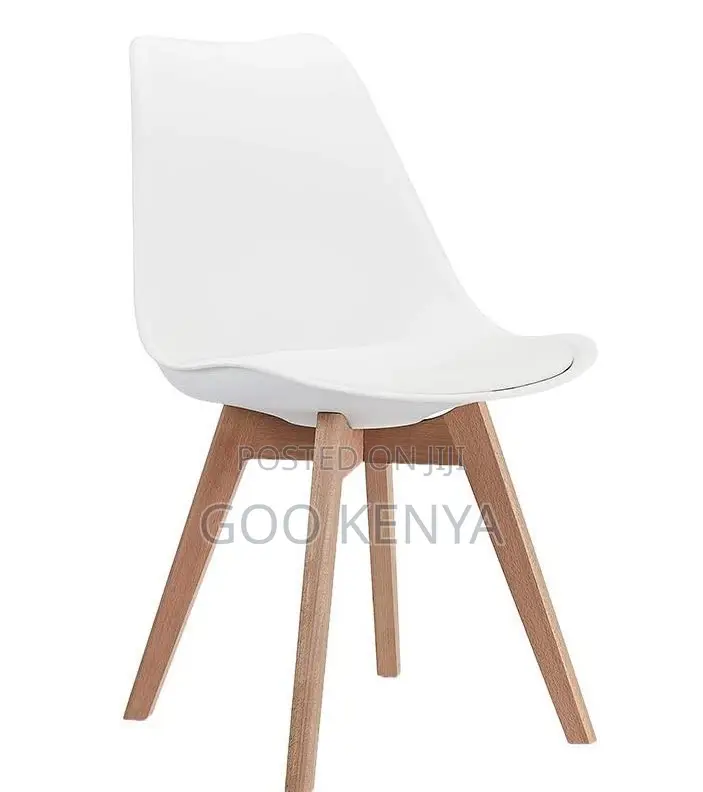 Home Chair; Sturdy Eames Dining Chair With Padded Seat and Wooden Base