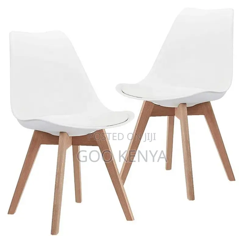 Home Chair; Sturdy Eames Dining Chair With Padded Seat and Wooden Base