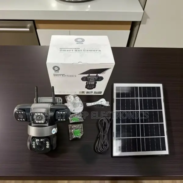4g Triple Lens PTZ Solar CCTV Camera With 8w Panel Night Vision