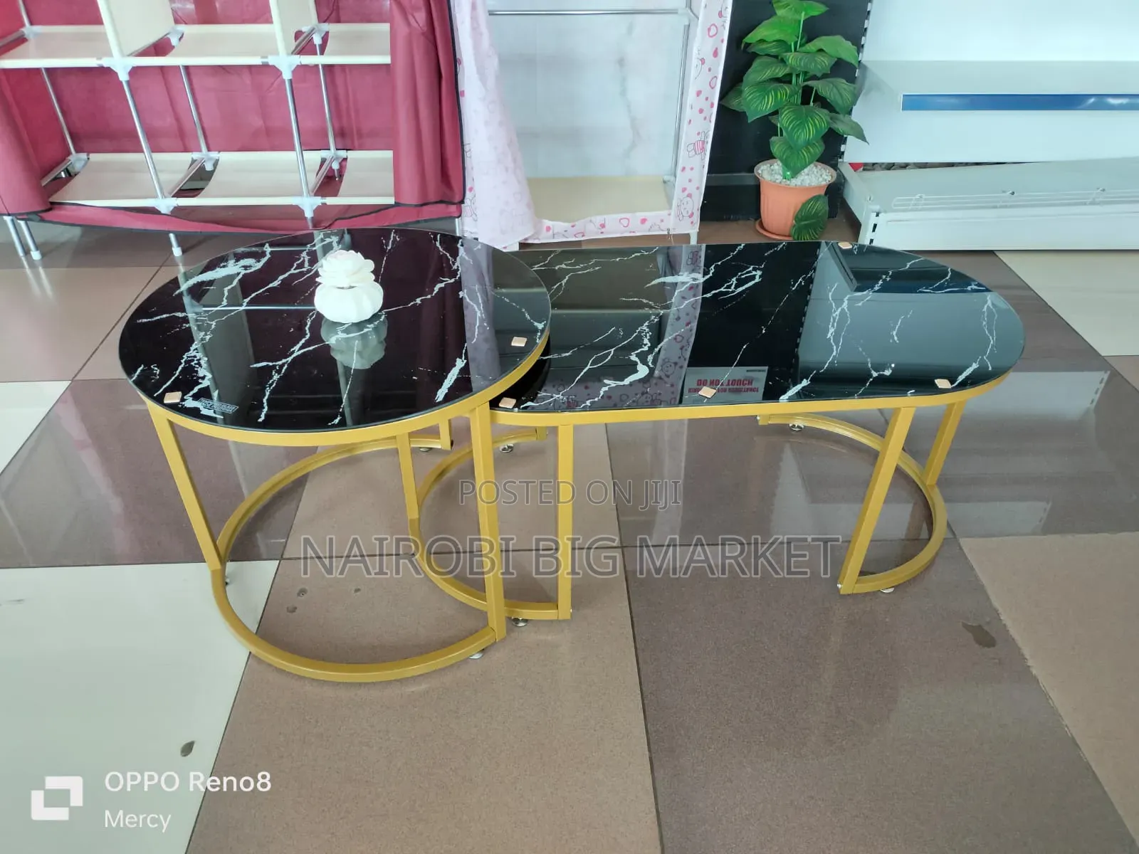 Black Marble  Coffee Table(Glass Effect