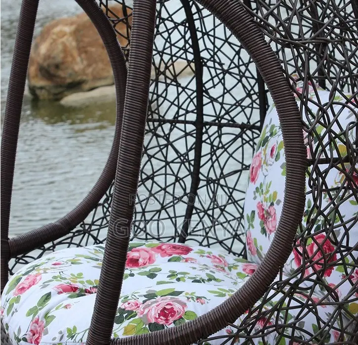 Home Chair; All-Weather Rattan Egg Swing With Sturdy Base for Garden
