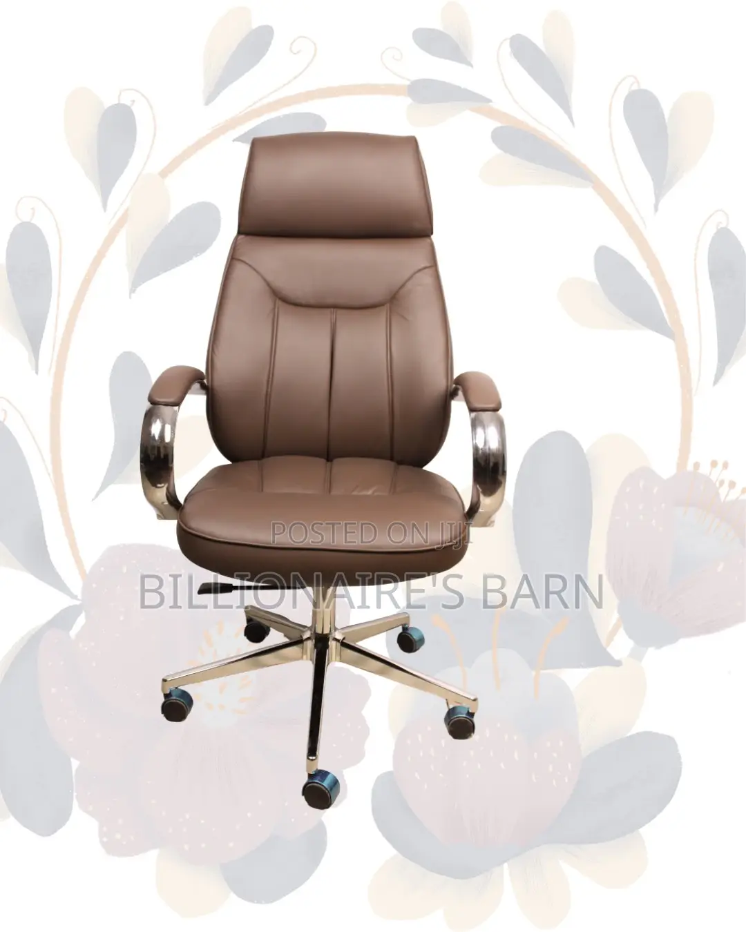 Ergonomic Base Brown Swivel Leather | Comfort Meets Style