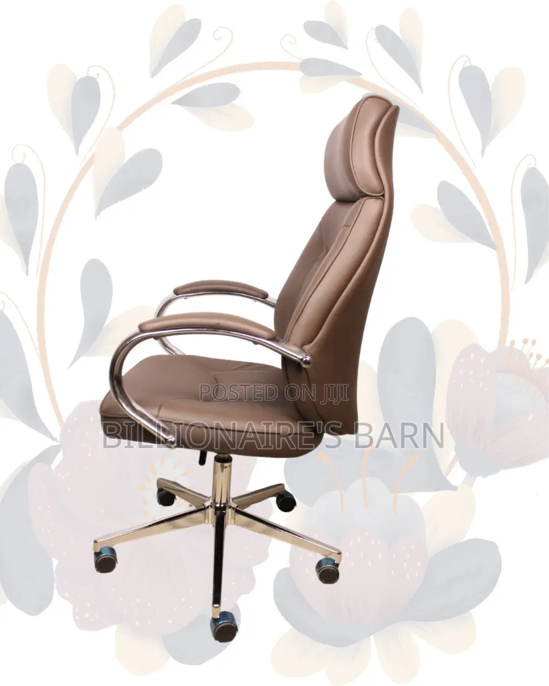 Ergonomic Base Brown Swivel Leather | Comfort Meets Style