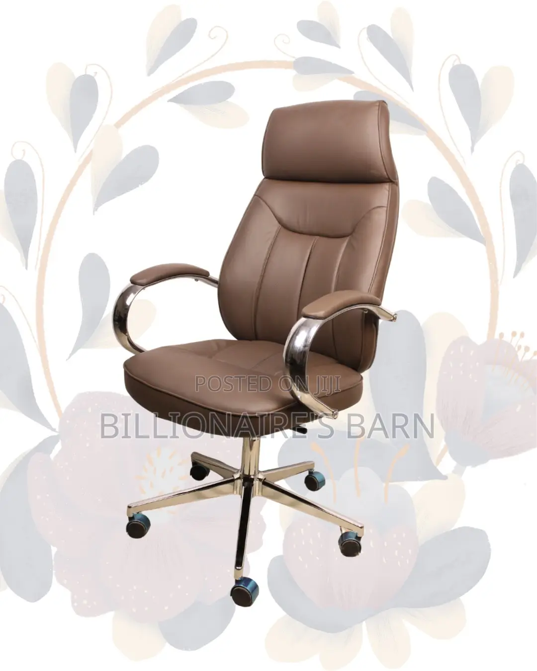 Ergonomic Base Brown Swivel Leather | Comfort Meets Style