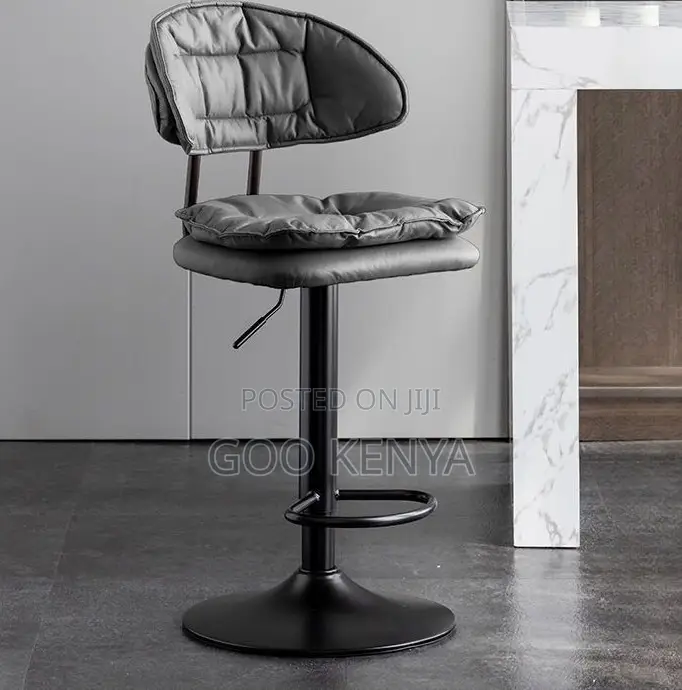Home Bar Chair; Modern Silver Stainless Stool With Adjustable Height