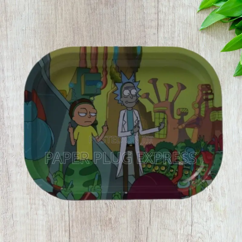 Rick and Morty Small Metal Rolling Tray – Stay Lit on the Go