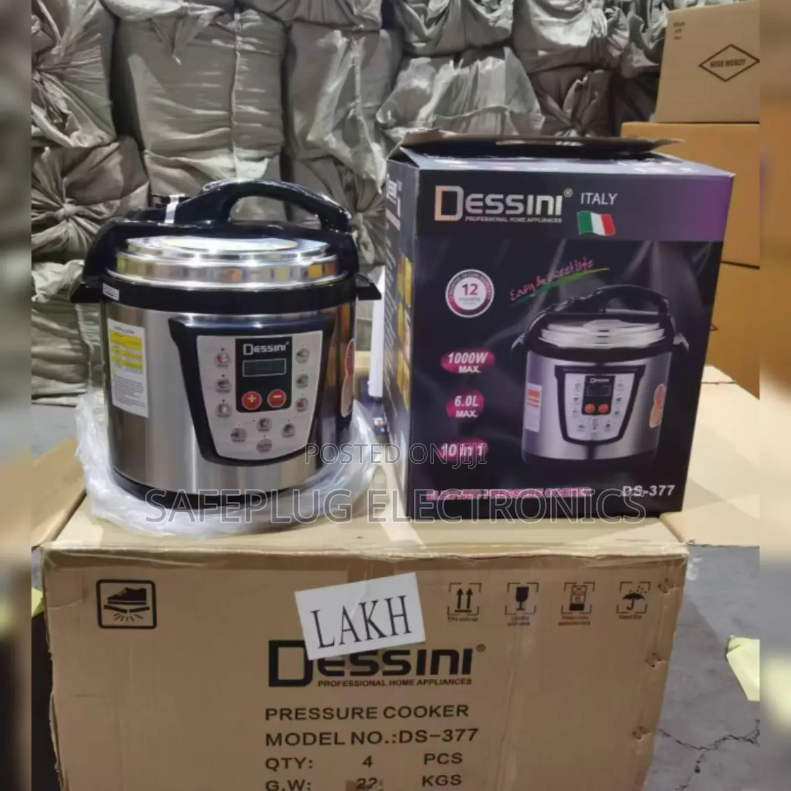 Electric Pressure Cooker Dessini 6l Cooker - Cooks 70% Faster,