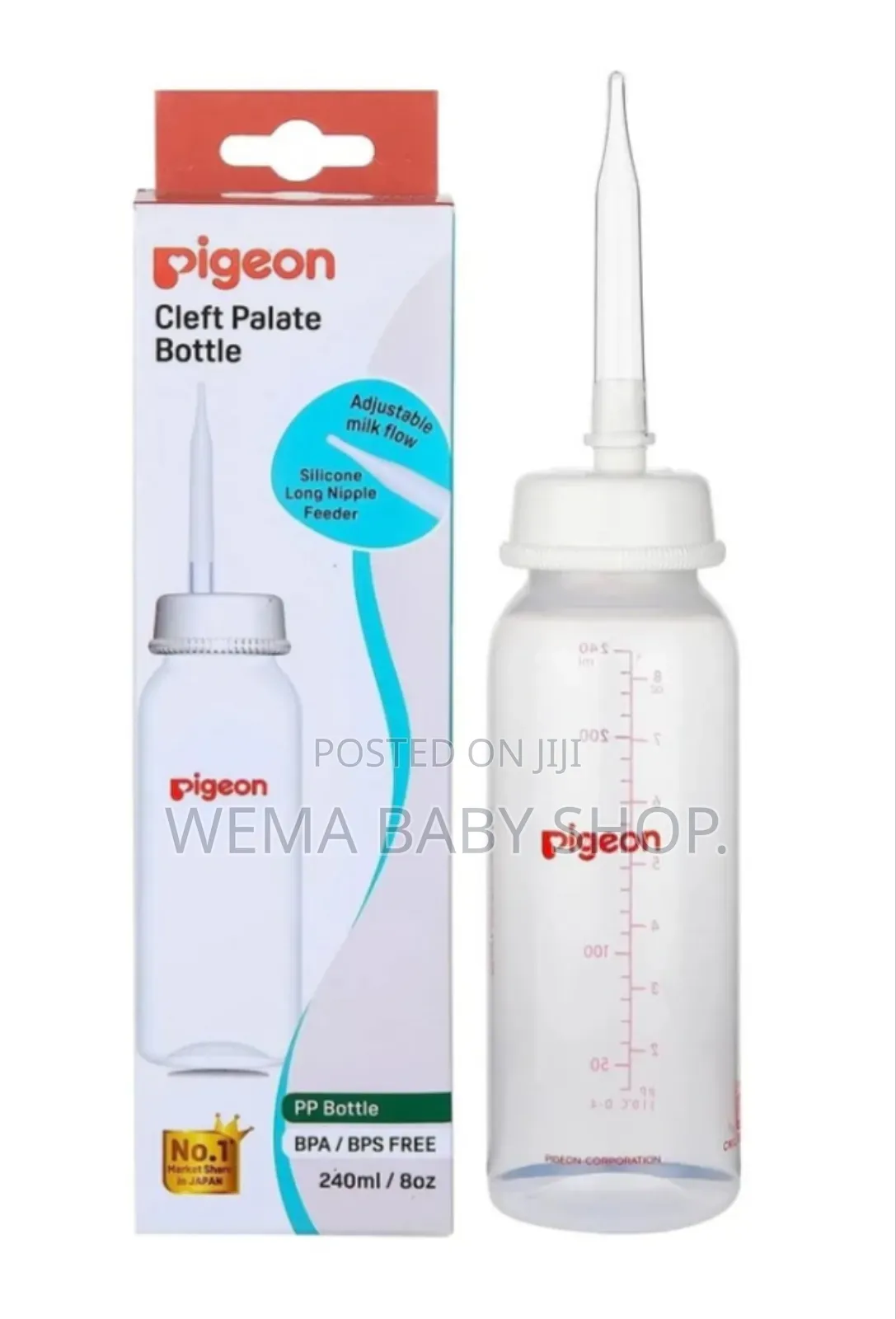 240ml Pigeon Baby Feeding Bottle With Long Nipple for Cleft Palate