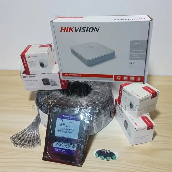 Hikvision 4 Cameras 1080p 2mp CCTV System 1tb Harddisk Waterproof Kit