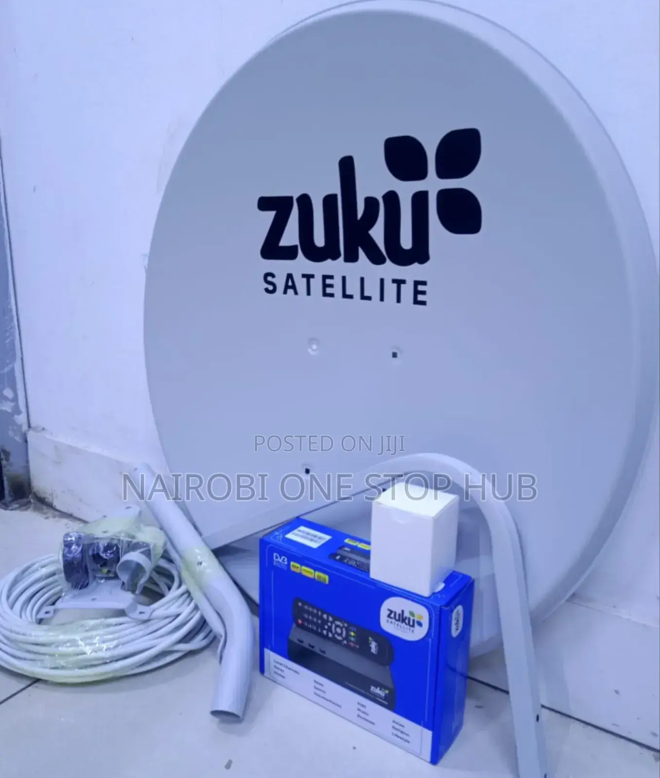 Zuku Decorder With Dish, Cable and Mounting Kit