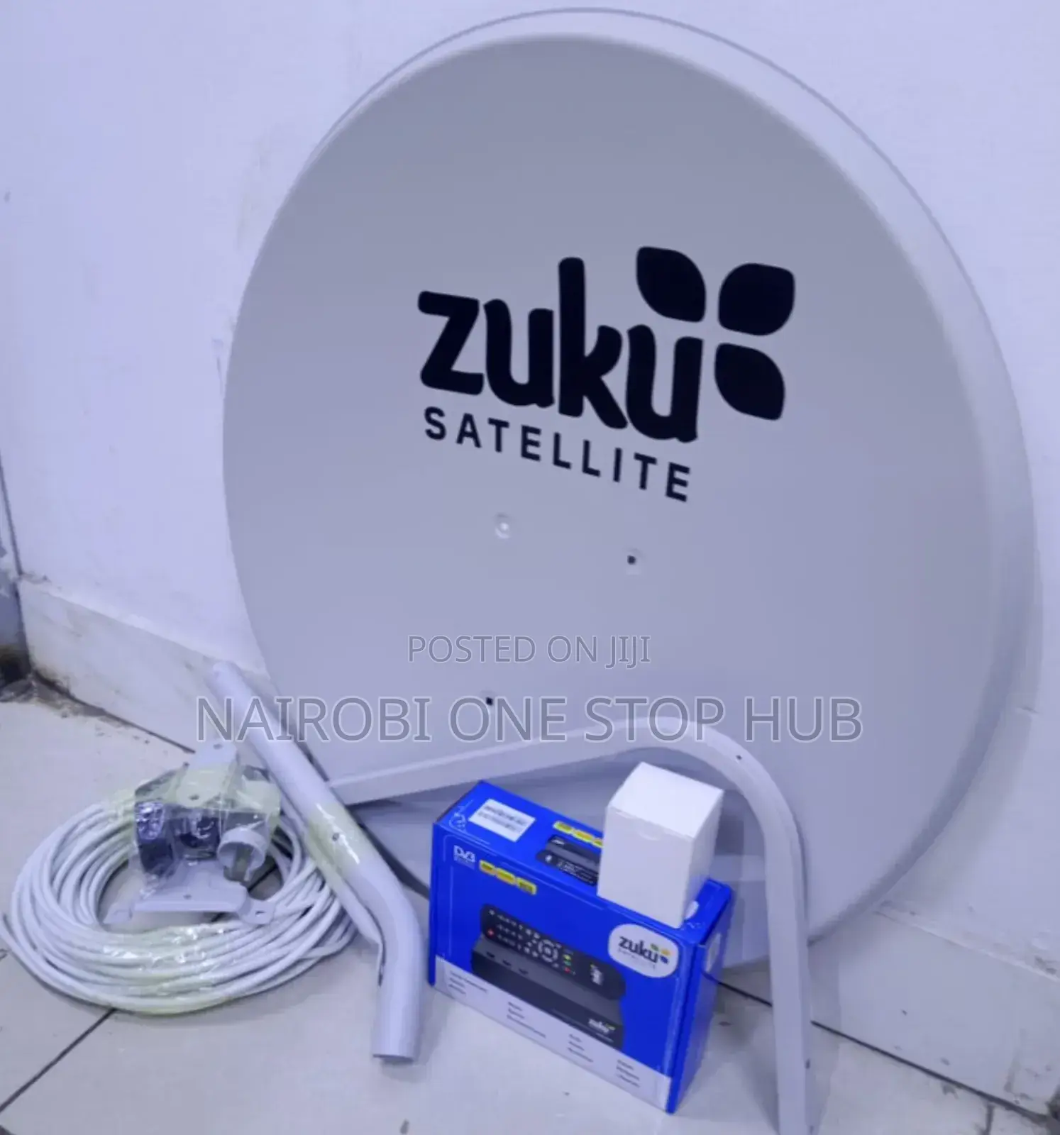 Zuku Decorder With Dish, Cable and Mounting Kit
