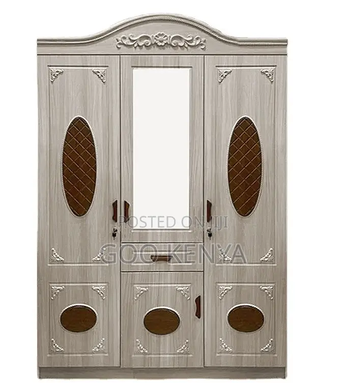 Home Wardrobe; Modern Wooden 3-Door Large Storage Bedroom Wardrobe