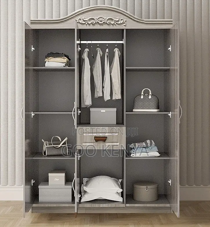 Home Wardrobe; Modern Wooden 3-Door Large Storage Bedroom Wardrobe