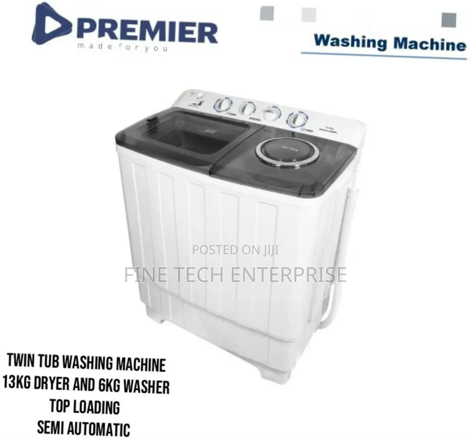 Premier Washing Machine 13kgs Dryer and 6 KGS Washer Top Load