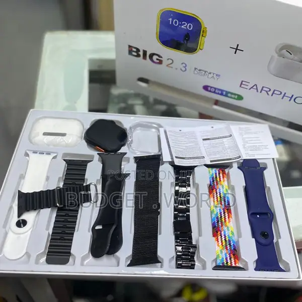 7strap 10-1 Set–Bt Calling Smartwatch With Amoled Displayi20 Ultra Max