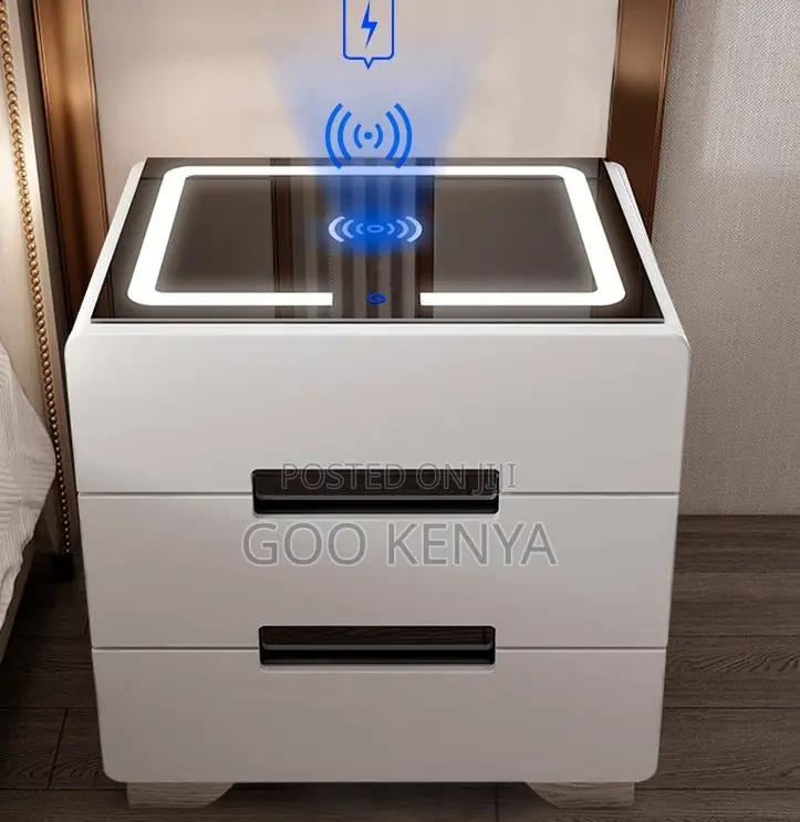 Home Cabinet; Nightstand Cabinet With Smart Touch Control and Usb Port