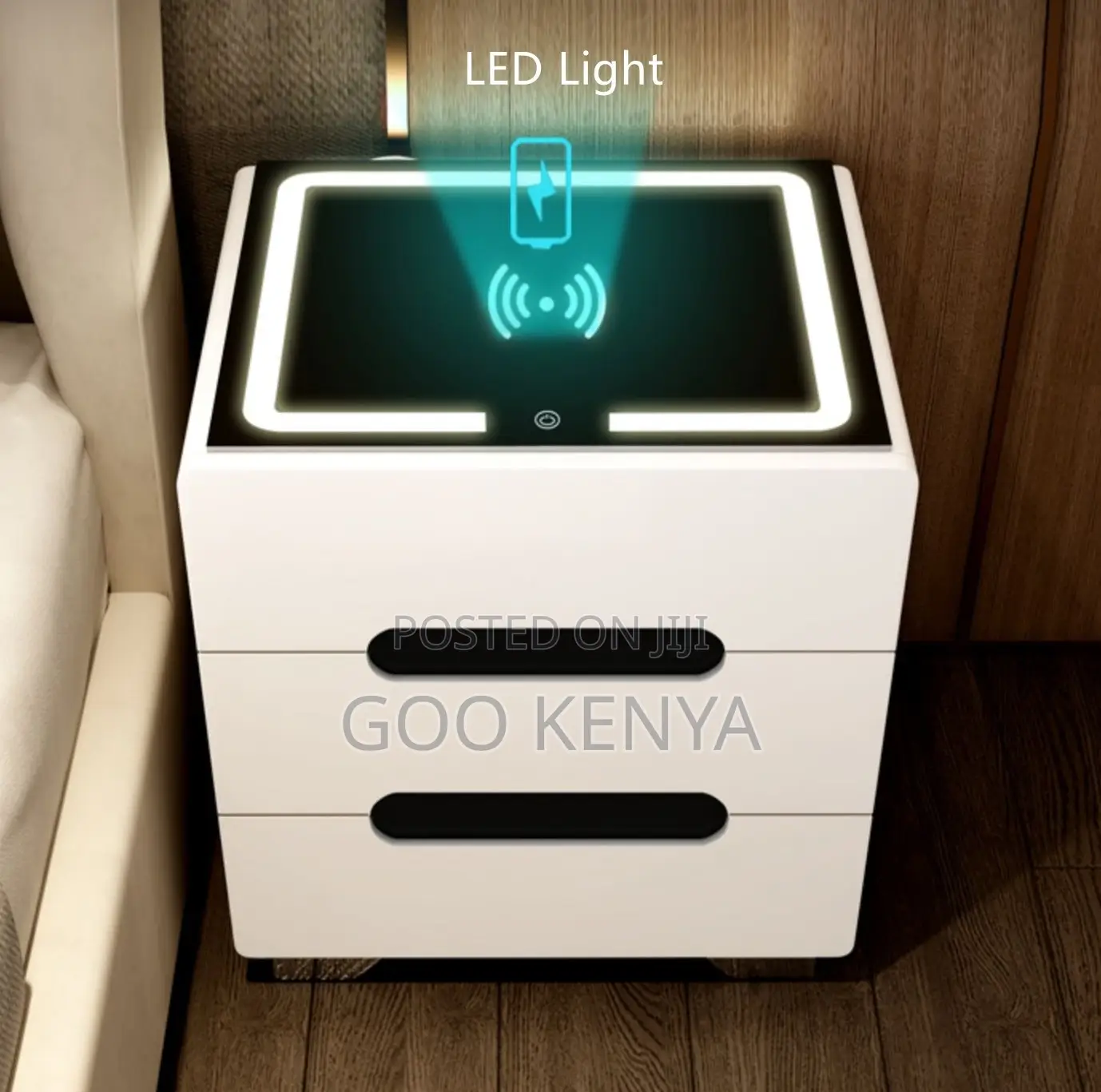 Home Cabinet; Nightstand Cabinet With Smart Touch Control and Usb Port