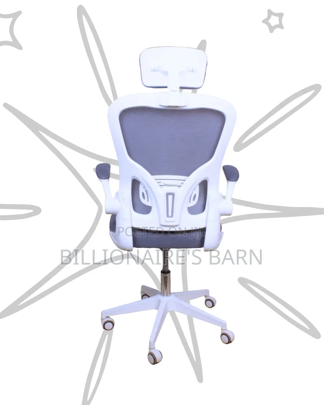 Stylish Restocked! White Ergonomic | Perfect for Home Office