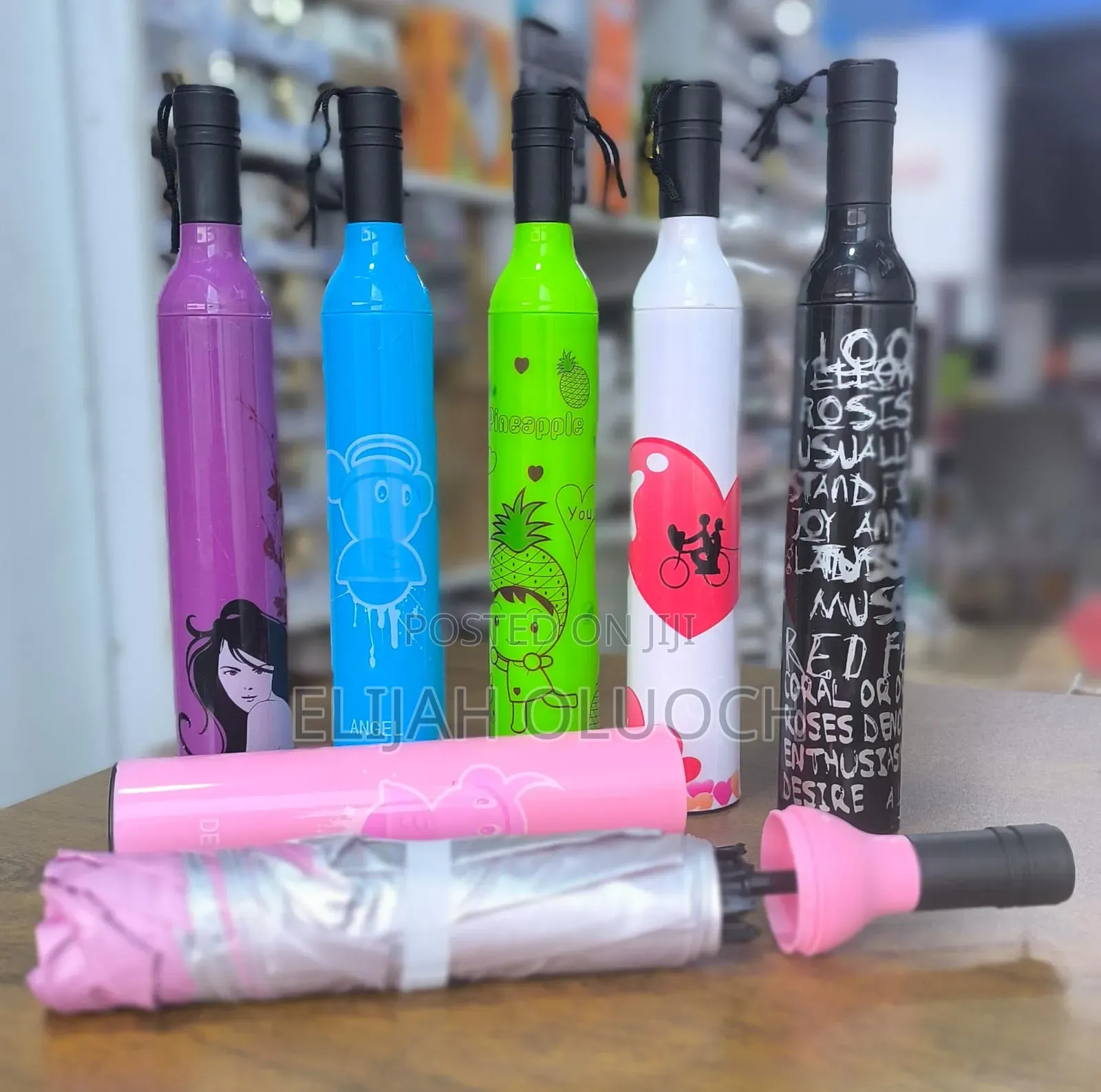 Wine Bottle Shape Mini Compact Foldable Umbrella
