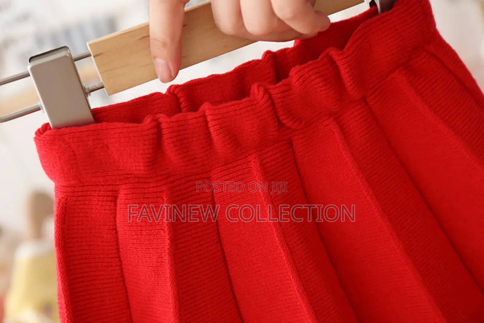 Girls Red Long Sleeve Knitting Skirt Set