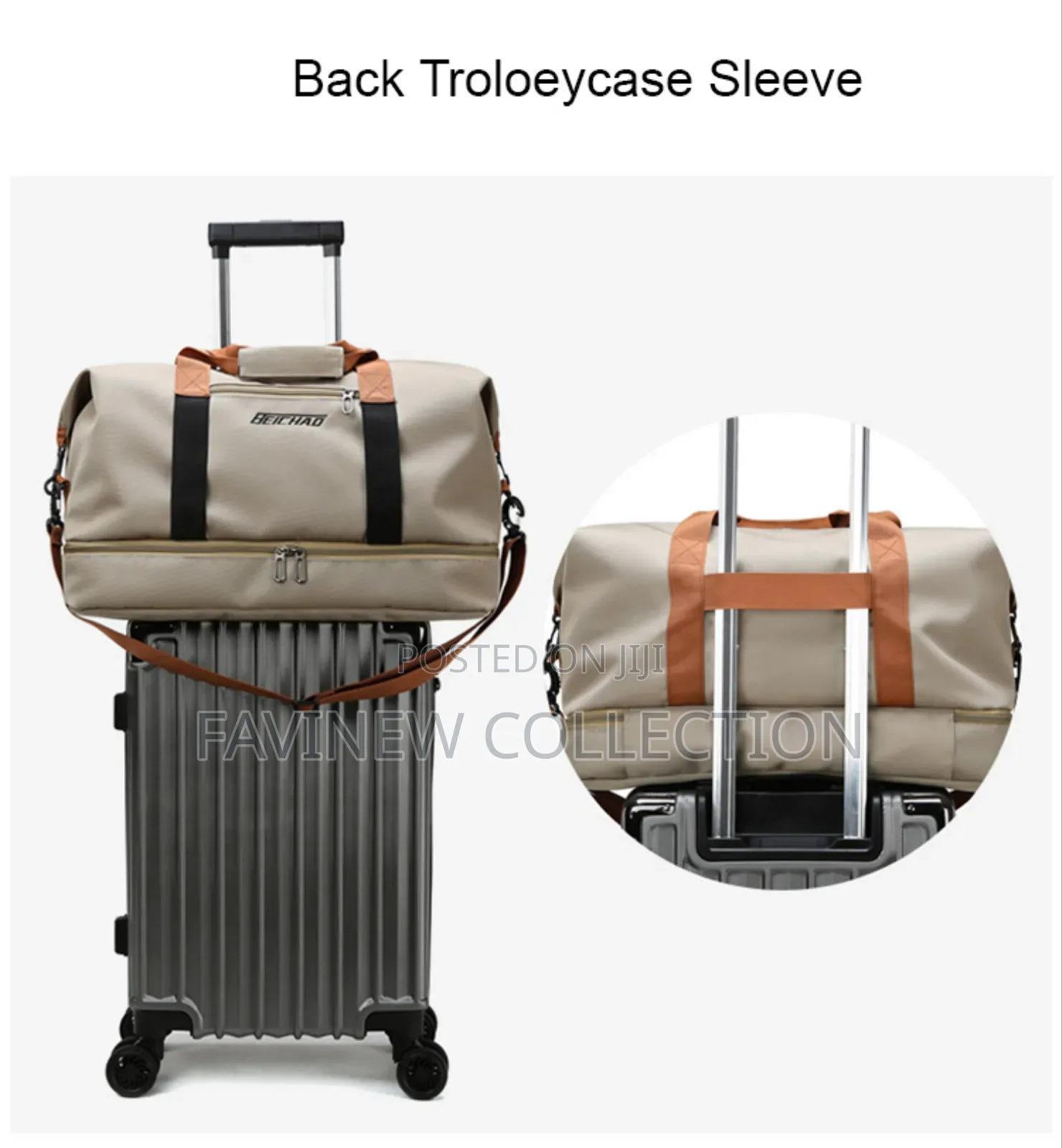 Large Capacity Travel Bag With Bottom Shoe Compartment