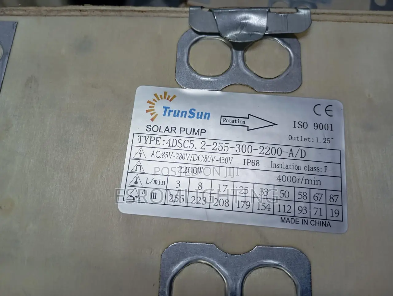 Trunsun 2200w Solar Water Pump - Model 4dsc5.2-255-300-2200-a/D