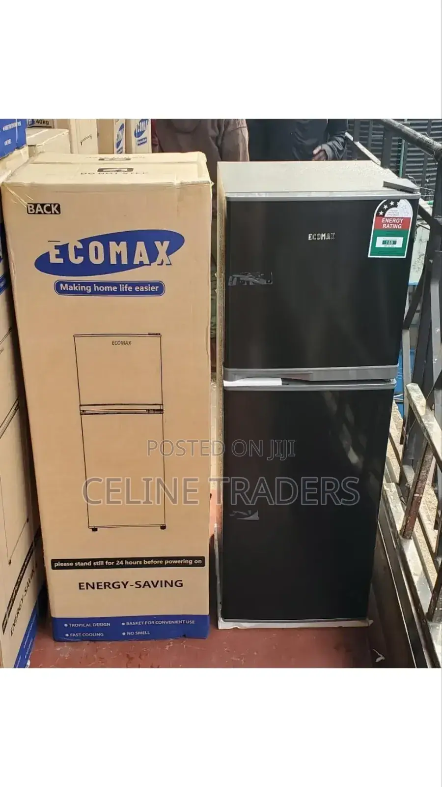 138 Litres Ecomax Double Door Fridge (Dark Silver)