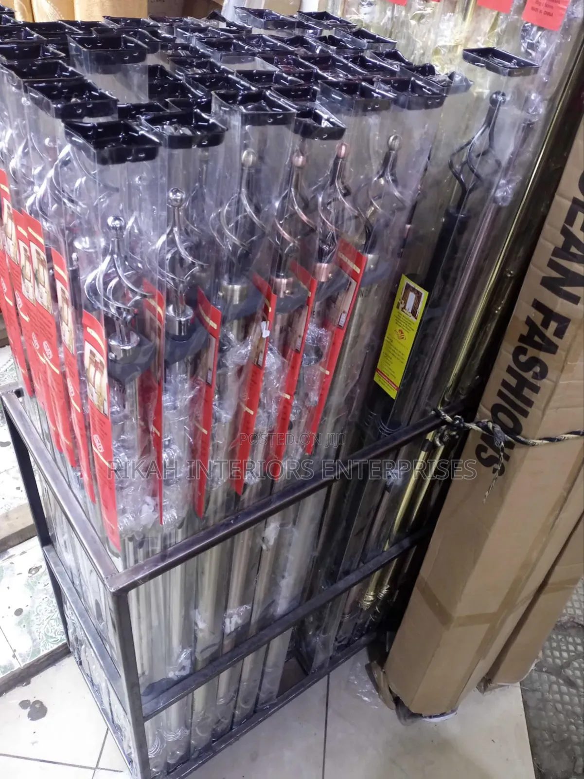 2m Double Silver Curtain Rods