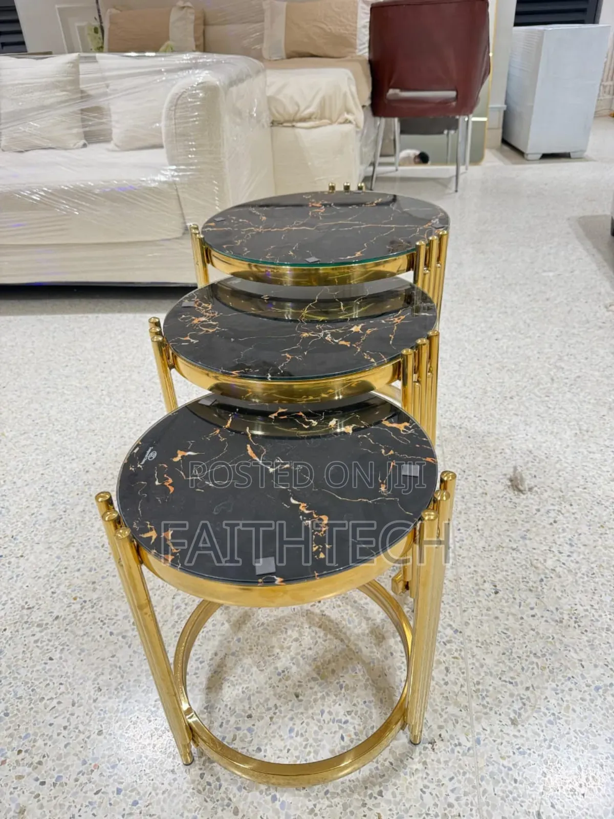 3 in 1 Executive Pure Marble Table