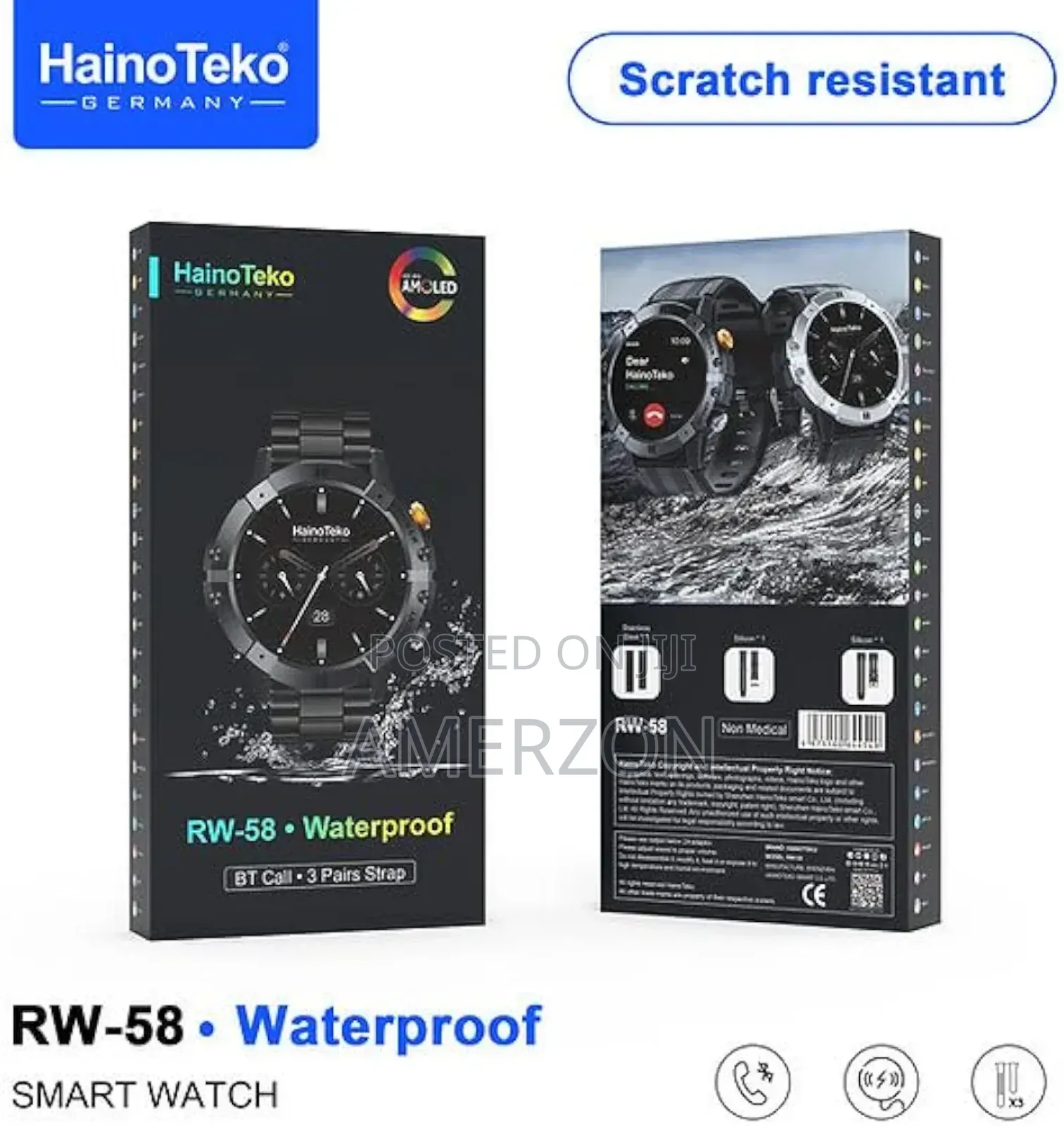 Hainoteko Rw58 Executive Round Smart Watch Scratch Rresistent