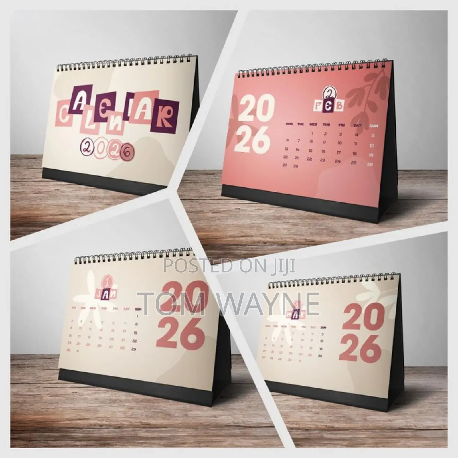 Custom Printed 2026 Desk Calendars