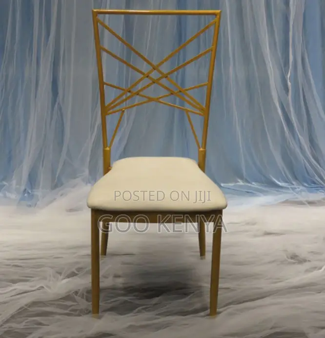 Home Chair; Modern Chair for Events and Dining With Gold Metal Frame