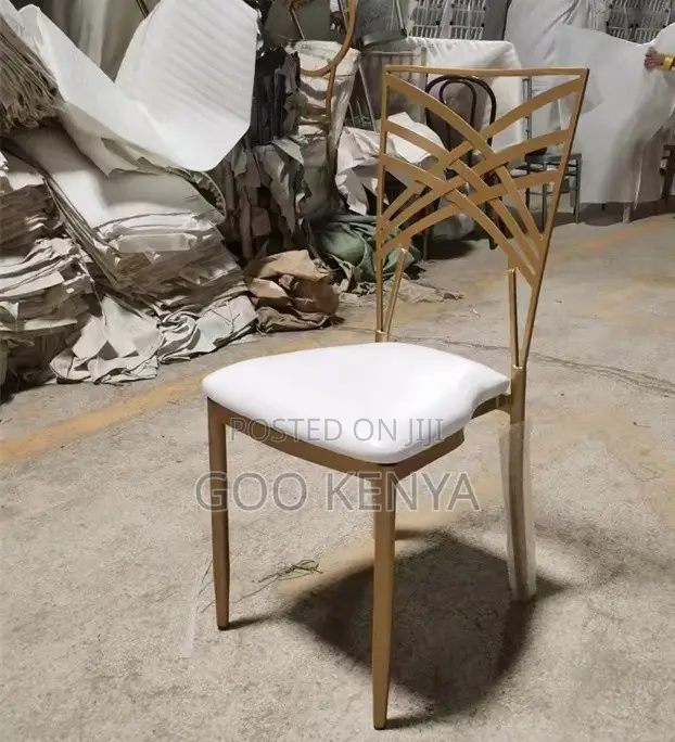 Home Chair; Modern Chair for Events and Dining With Gold Metal Frame