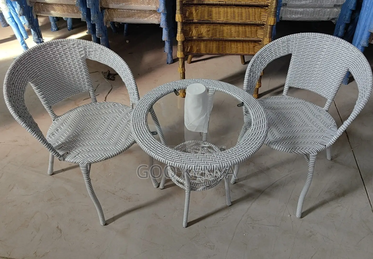 Home Balcony Set; Weather-Resistant Rattan Bistro Set for Balcony