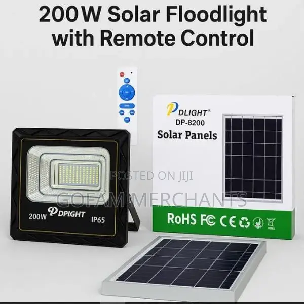 Dp Light 200w Solar Floodlight With Remote Control Waterproof