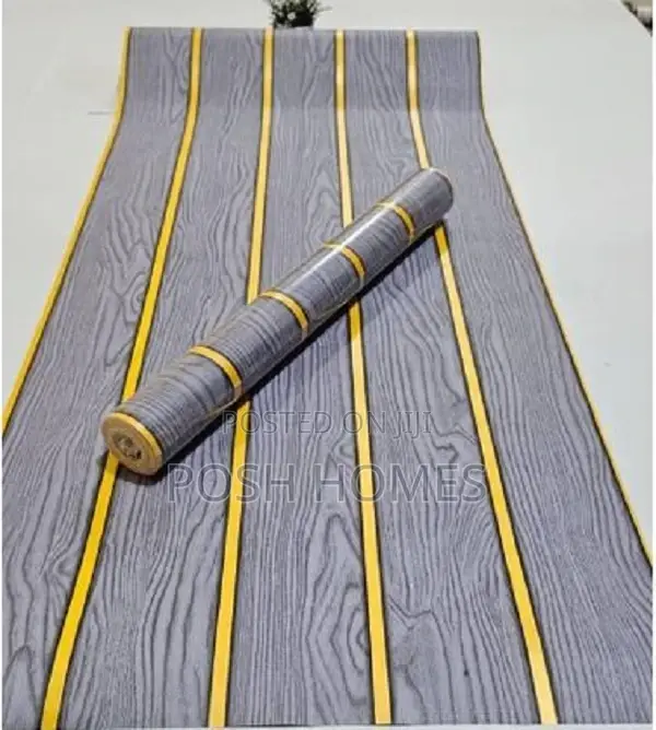 Gold/Grey Fluted Wallpapers Self Adhesive