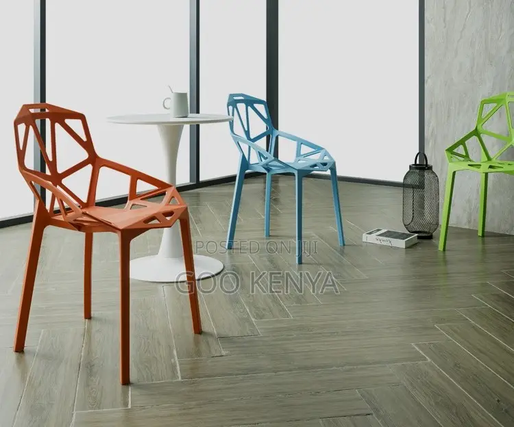 Hmome Chair; Heavy-Duty Outdoor Colorful Plastic Dining Chair