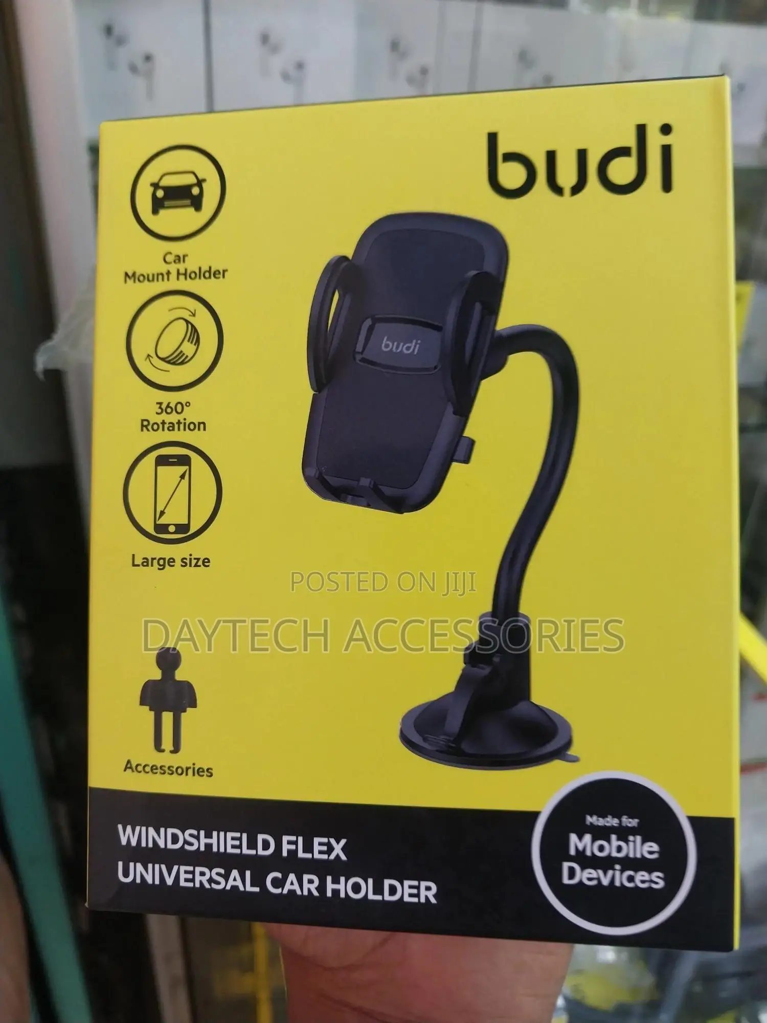 Budi Cm525b Windshield Flex Universal Mobile Phone Car Mount Holder