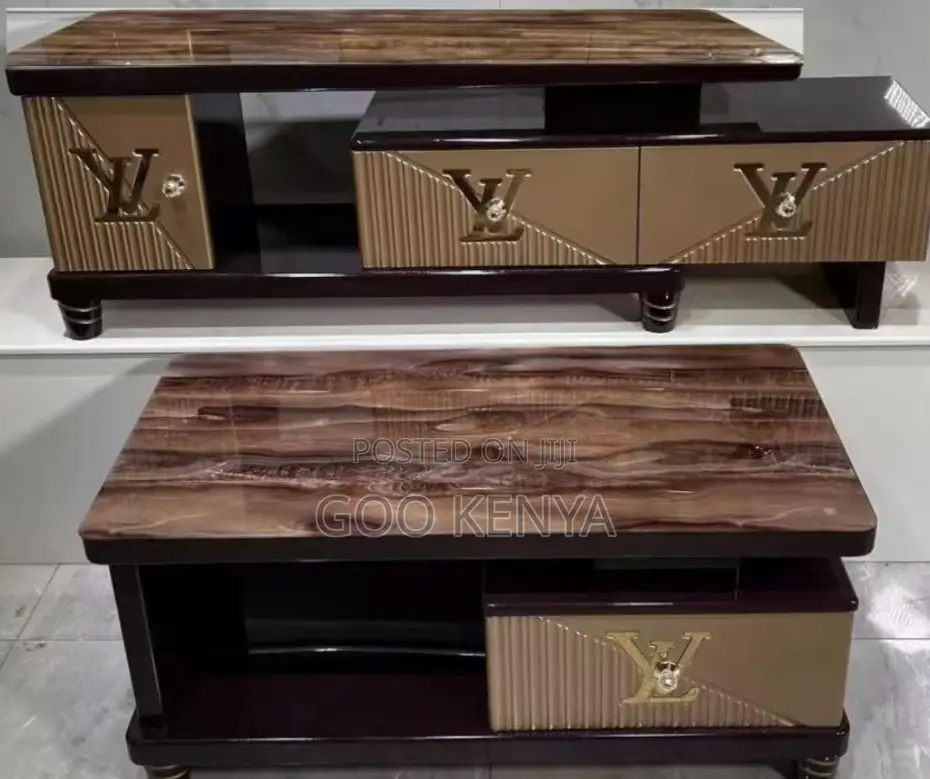 Home Tv Table Set; Storage Tv Stand With Smooth White Finish Table Set