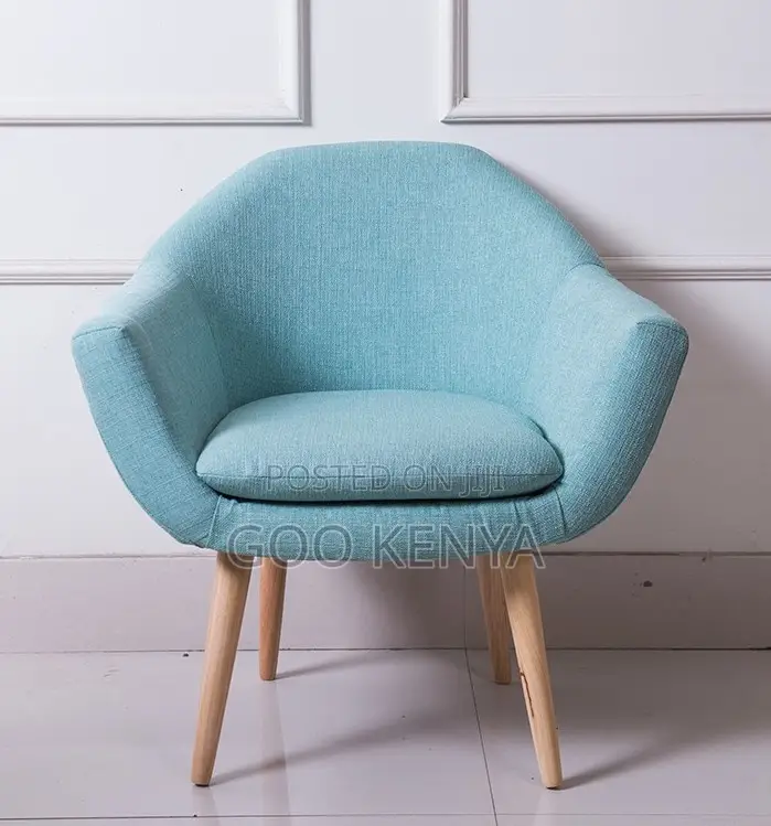 Home Chair; Modern Fabric Leisure Accent Chair With Wooden Legs