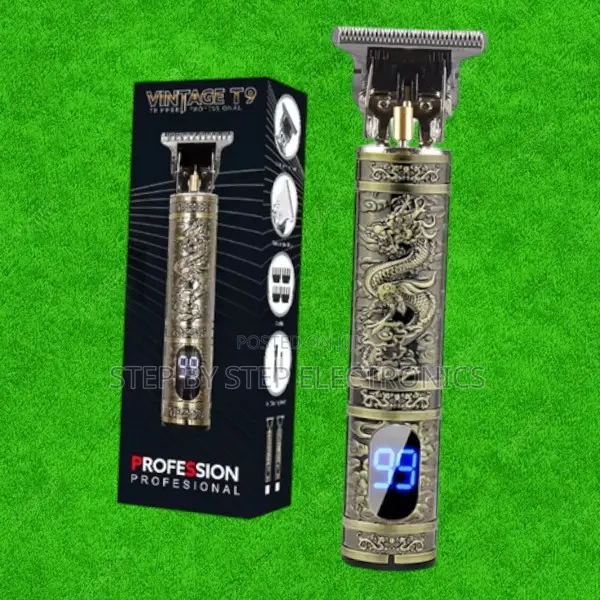 Led Display Vintage T9 Professional Hair Clipper With Dragon Engraving